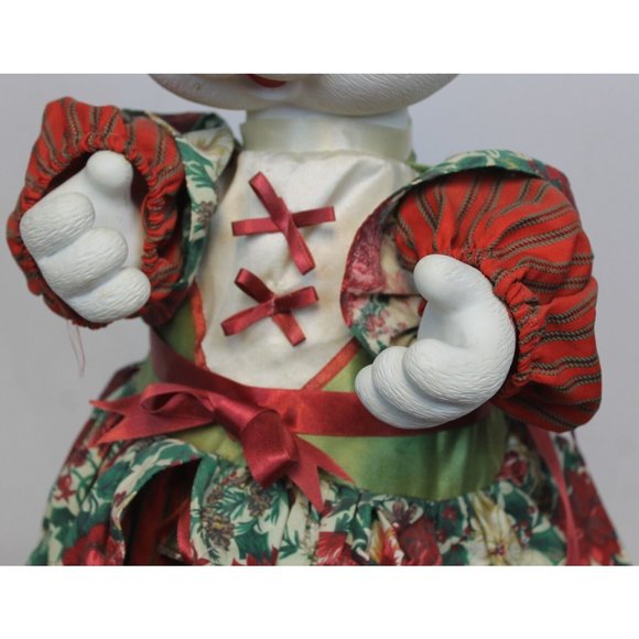 VTG 80s Working Christmas Animate Mouse 24.5" Standing Holiday Seasonal Decor - Picture 5 of 8